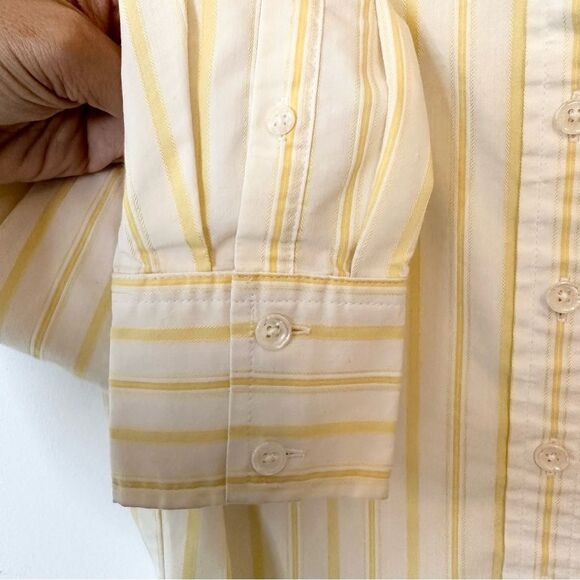 Izod ladies yellow striped button down size small - Picture 2 of 5